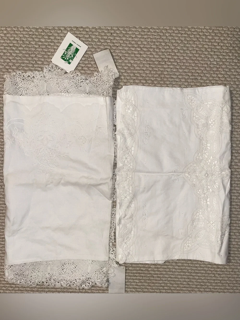 New Paper White King Size Hand Embroidery White Pillow Sham Case set of 2